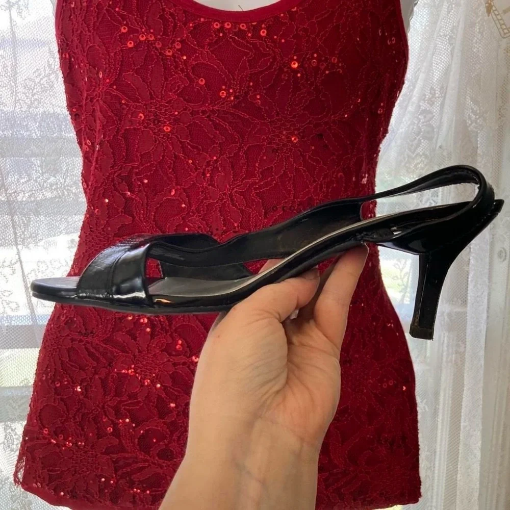 Nue Options Black Slingback Sandals with Elegant Straps 9.5 - Picture 3 of 4